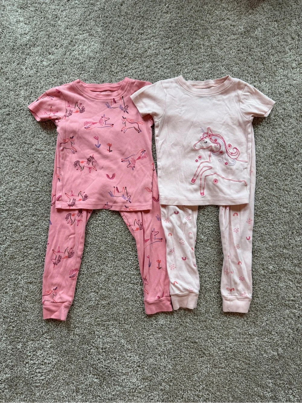 Carter’s Girls Unicorn Pajama Set Size 4T Pink 2 Pack Pink Unicorn pajamas